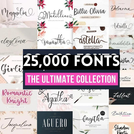 25,000 Fonts Collection Bundle