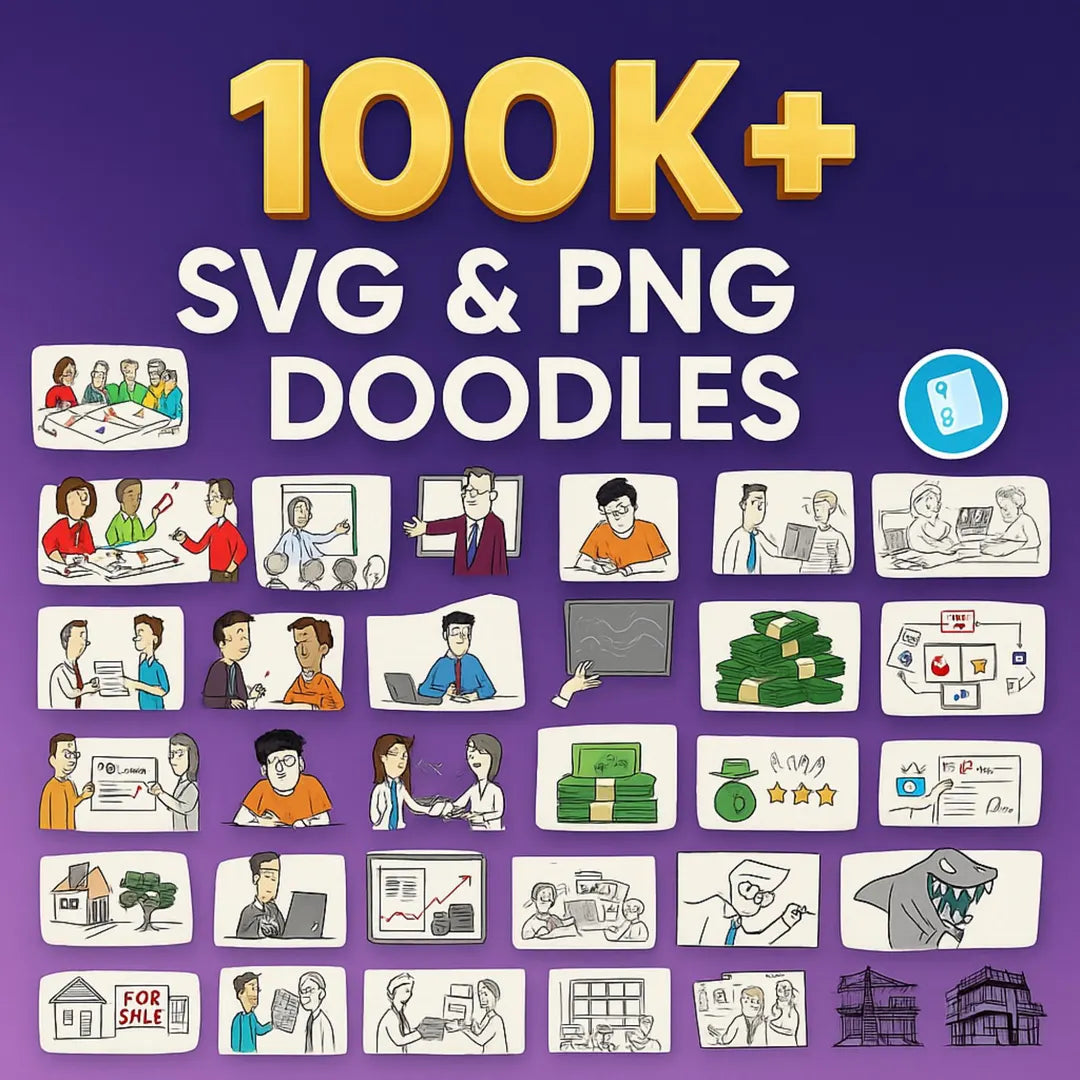 100K+ SVG & PNG DOODLES BUNDLE